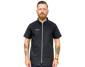 Handmade Barber Jacket: Durable Polyester Barber Smock - Unisex
