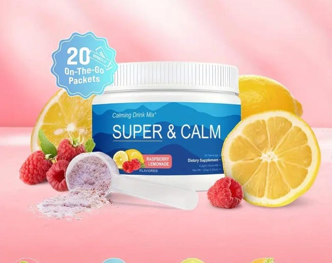 SUPER & CALM, Lemon Raspberry Flavor Electrolyte Blend Powder