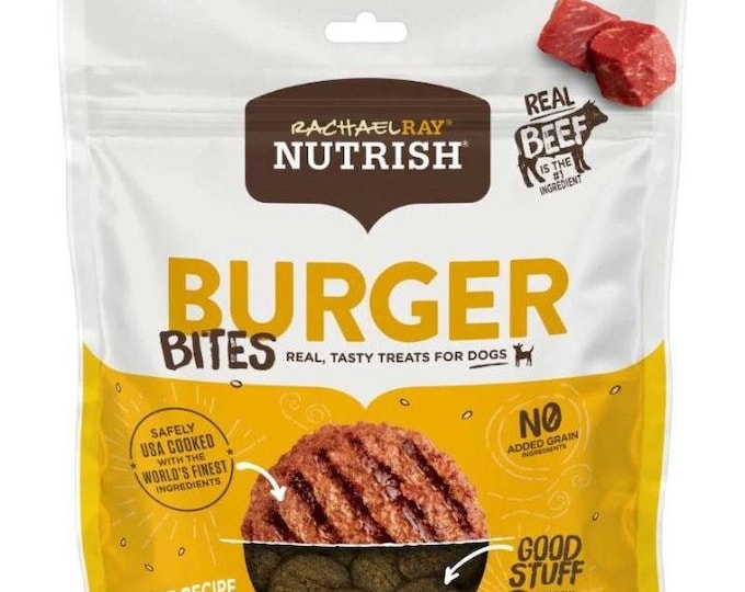 Gift (4 pack) Rachael Ray Nutrish Burger Bites Beef Recipe with Bison Dog Treats