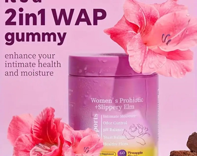 Her Juicy Feminine Probiotics Gummies-All In One Solution with Slippery Elm And Prebiotics&Lactobacillus Probiotic Blend for Women's