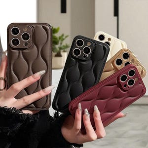 Minimalist Wave Phone Case | Solid Color Soft TPU Cover for iPhone 15 14 13 12 11 Pro Max | Modern iPhone Shell