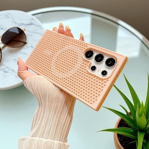 Magnetic Cooling Case for Samsung S25 S24 S23 S22 Ultra Plus FE – Honeycomb Heat Dissipation Magsafe Charging Cover