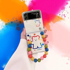 Regenbogen Bär Cartoon Armband Z Flip Case - Durchsichtige Hartschale für Samsung Galaxy Z Flip 3 4 5 6