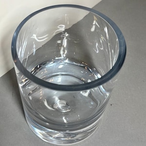 Cylindrical HEAVY Clear Glass Deep Vase in perfect condition!
