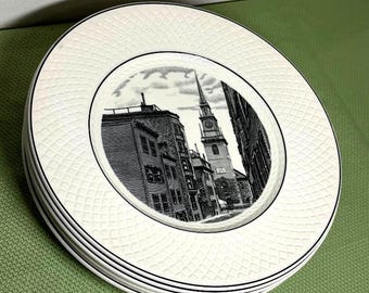 SPODE Colonial Collector's Plates SET of Seven*Mint Condition c.1960's / 7 Different Themes!