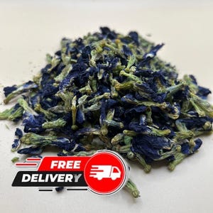 Dried Butterfly Flower Tea Loose Blue Petals Natural Herbal Tea Ingredient Color Changing Tisane for Crafts Infusions Butterfly Pea Flower