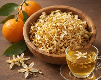 Organic Dried Orange Blossom: Fragrant Floral Tea, Cocktail Garnish