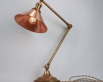 Vintage Industrial Desk Lamp - Victorian Table Lamp Task Light - Steampunk - Art Deco