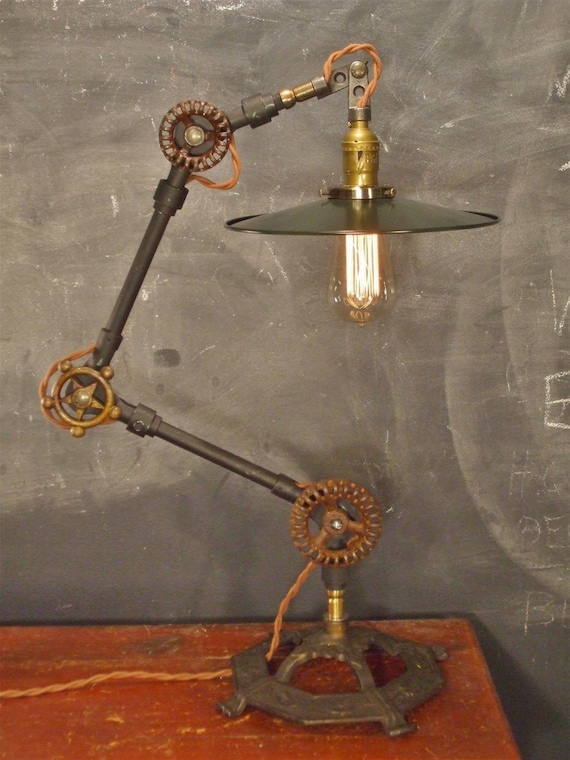 Industrial Lighting Customizable Vintage Industrial Desk Etsy