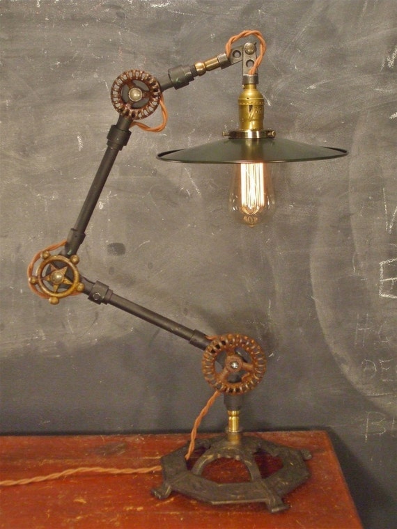 Industrial Lighting Customizable Vintage Industrial Desk Etsy