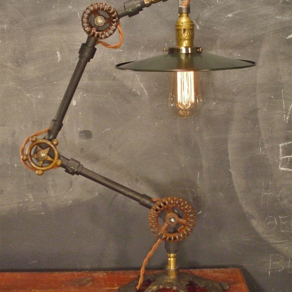 Industrial Lighting - CUSTOMIZABLE - Vintage Industrial Desk Lamp - Pharmacy Lamp - Steampunk Lamp - Retro Task Light - Cast Iron