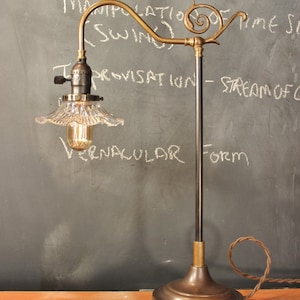 Antique Parisian Parlor Lamp - Pharmacy Lamp - Vintage Industrial Desk Lamp - Task Light - Industrial Lighting - Apothecary Cafe Lighting