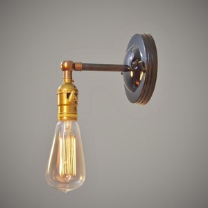 Industrial Lighting - Vintage Brass Sconce - Art Deco Swivel Lamp - Steampunk Wall Light - Victorian - Pendant Light