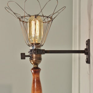 Vintage Industrial Cage Light with Wall Mount Machine Age Pendant Trouble Lamp Sconce Industrial Lighting image 2