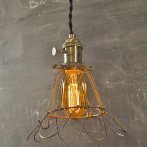 Vintage Industrial Style Cage Light Machine Age Minimalist Pendant Lamp Industrial Lighting image 2