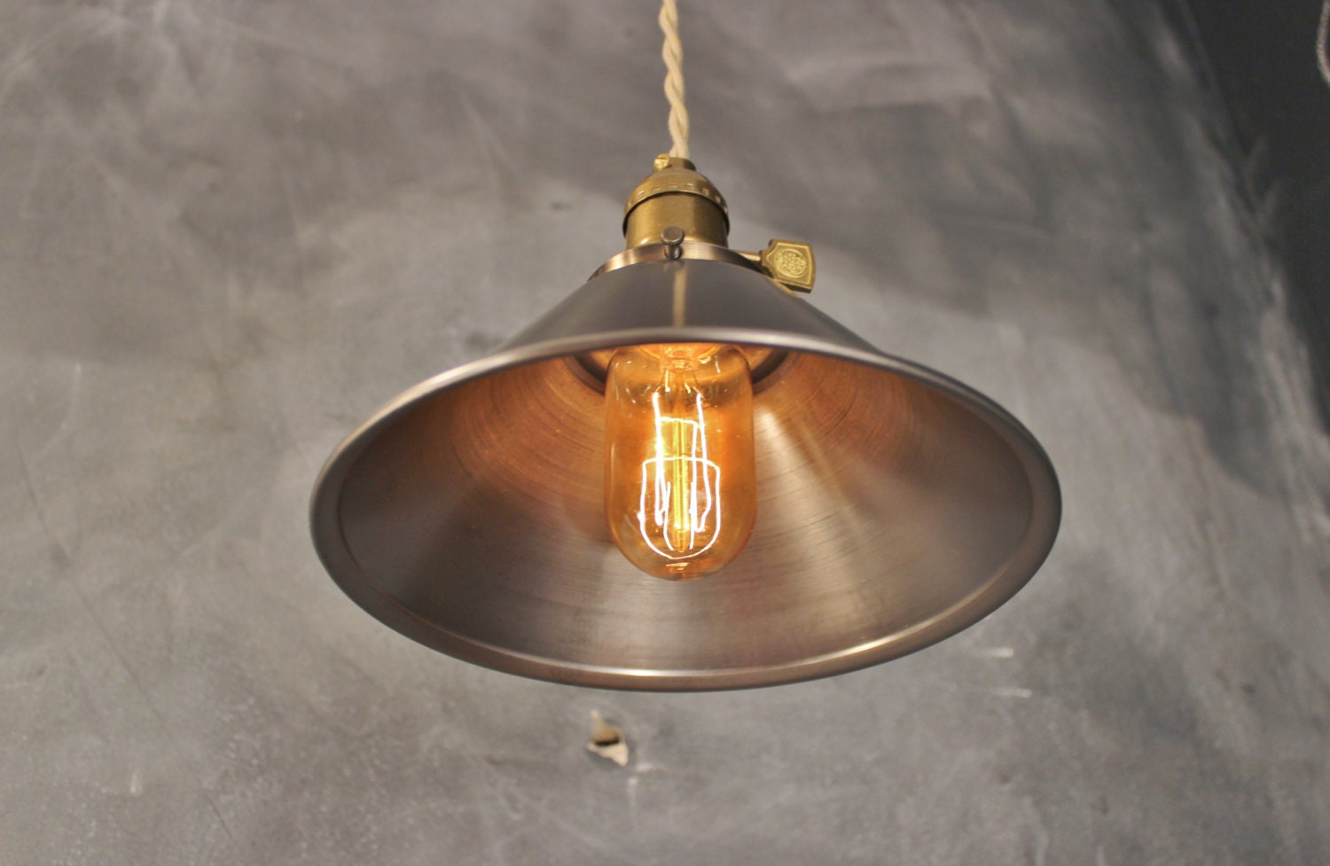 Industrial Lighting - Raw Steel Pendant Lamp - Vintage Industrial ...