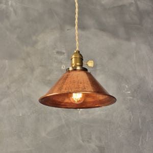 Copper Pendant Light - Vintage Industrial Hanging Light - Ceiling Lamp - Industrial Chandelier - Copper Lamp Shade Pendant Lamp