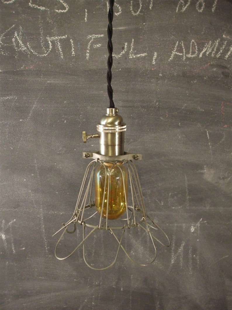 Vintage Industrial Style Cage Light Machine Age Minimalist Pendant Lamp Industrial Lighting image 3