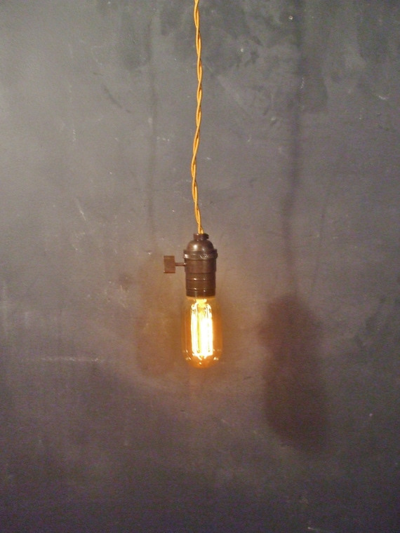 Vintage Minimalist Industrial Bare Bulb Light Sockets - Pendant Lamp, Cloth Cord