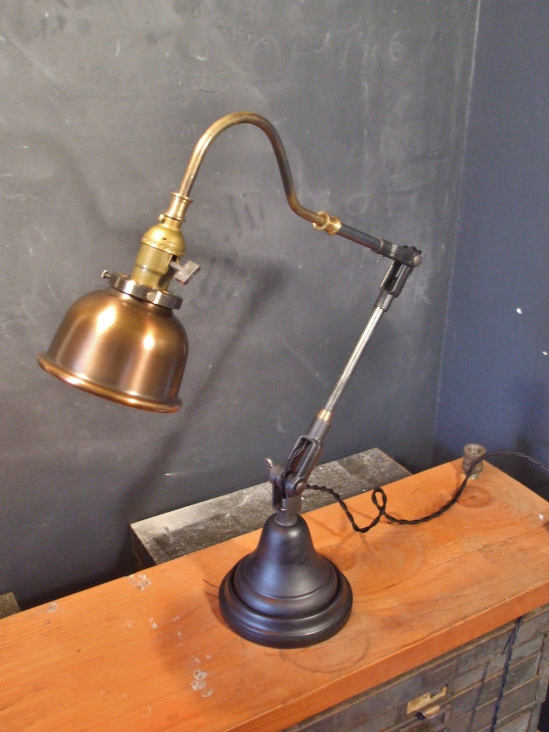 Steampunk Cast Iron Vintage Industrial Desk Lamp Machine Age Task Light 