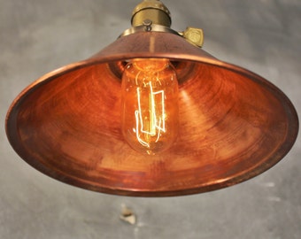 Industrial Lighting - Weathered Copper Pendant Lamp - Vintage Industrial Hanging Light - Pharmacy Lamp - Apothecary - Art Deco - Laboratory