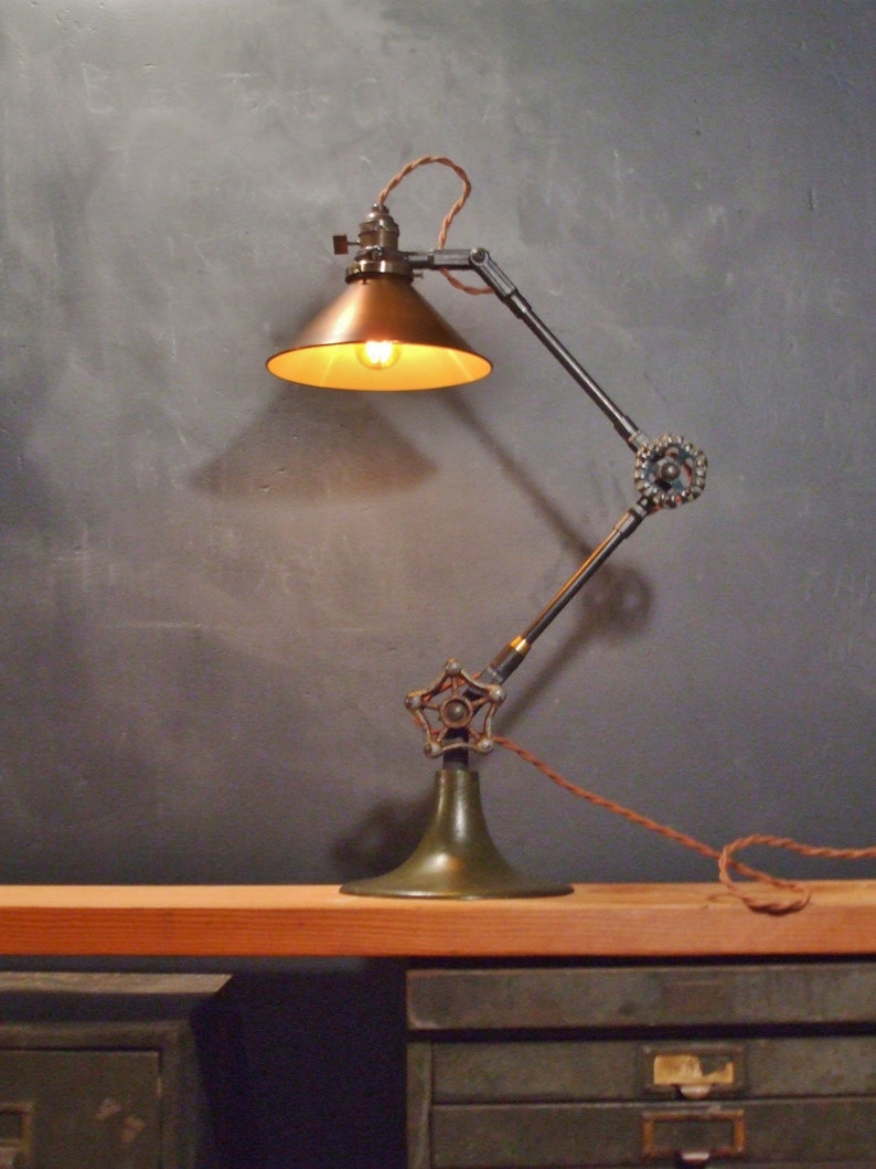 Industrial Lighting CUSTOMIZABLE Vintage Industrial Desk Etsy