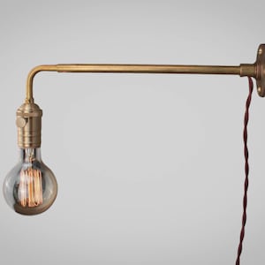 Vintage Industrial Wall Sconce - Solid Brass Wall Light Machine Age Steampunk Reading Bathroom Lamp