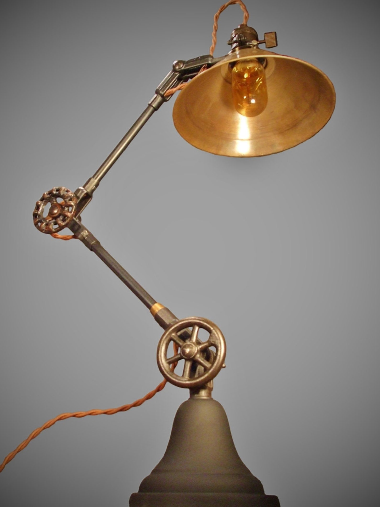 Vintage Industrial Desk Lamp Machine Age Task Light Cast Etsy