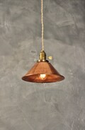 Weathered Copper Pendant Light - Vintage Industrial Hanging Light - Ceiling Lamp - Industrial Chandelier - Copper Lamp Shade Pendant Lamp