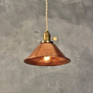 Weathered Copper Pendant Light - Vintage Industrial Hanging Light - Ceiling Lamp - Industrial Chandelier - Copper Lamp Shade Pendant Lamp