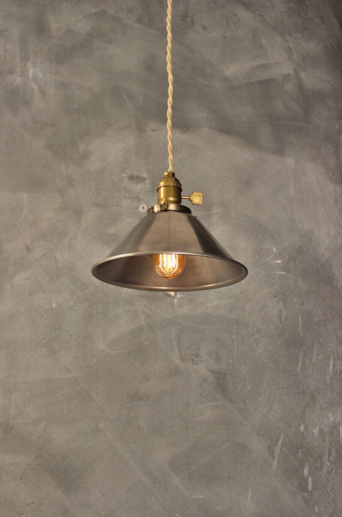 Industrial Lighting Raw Steel Pendant Lamp Vintage | Etsy