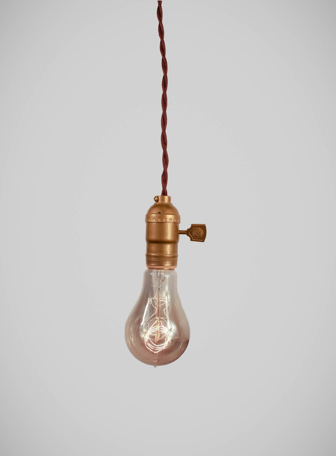 Lampe À Suspension Industrielle Vintage - Ampoule Nue, Douille De Lumière Minimaliste, Cordon En Tissu Antique Éclairage Industriel Suspension