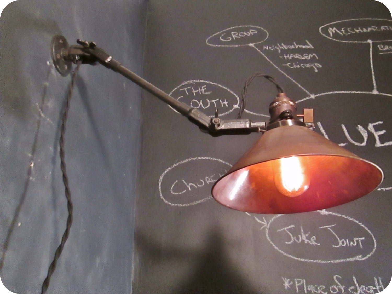 Vintage Industrial Wall Lamp Machine Age Task Light Cast Etsy