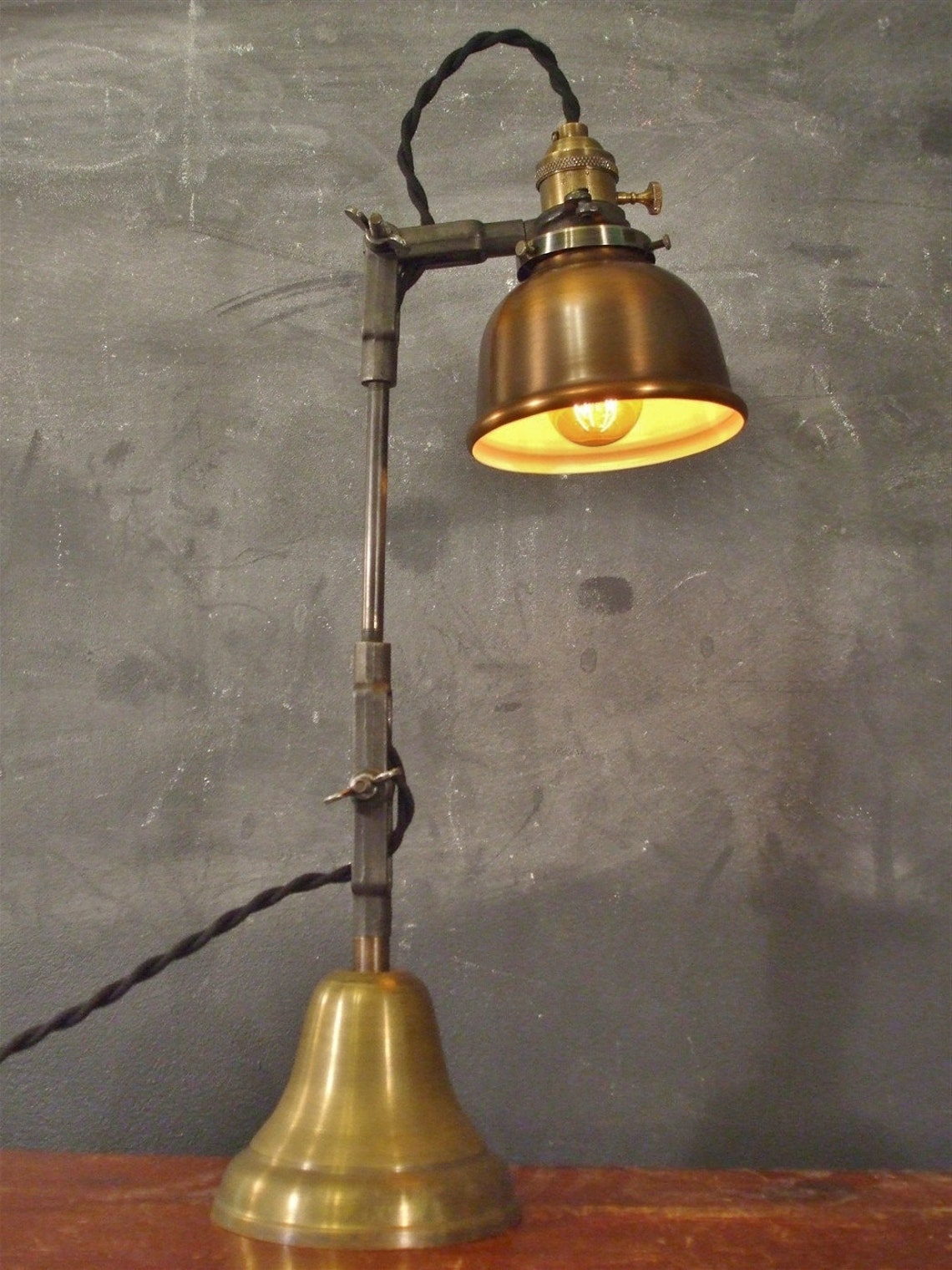 Vintage Industrial Desk Lamp Machine Age Task Light Cast Etsy