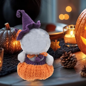 Crochet Pumpkin Doll Outfit: Handmade Acrylic Clothes for 17cm Dolls