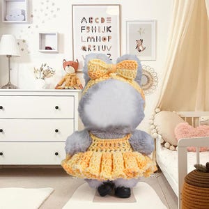 Crochet 17cm Doll Outfit – 4 Styles to Choose From | Handmade Halter Dress & Bow Headband Set | Doll Clothes for Display, Gift, Collectors