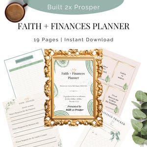 Built 2x Prosper Faith + Finances Planner | Christian Budget Printable | Bible Study Journal | Prayer Journal | Legacy Wealth Builder