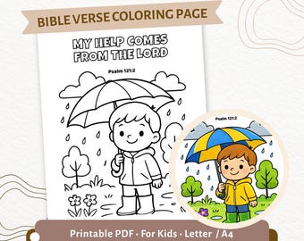 Psalm 121:2 Ausmalbilder für Kinder | Meine Hilfe kommt vom Herrn | Christliche druckbare Schule Gebetsseite | Bibel Vers Aktivität | CPD53