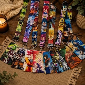Anime-nyckelring med handledsrem, Dragon Ball-inspirerat snodd, väskberlock, telefonrem, anime-present till honom, nyckelhållare