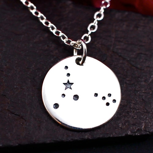 Pisces Constellation Necklace, Pisces Necklace in Sterling Silver, Pisces Jewelry