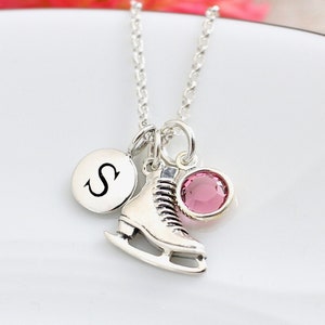 Personalized Ice Skating Necklace, Sterling Silver, Ice Skate, Ice Skater, accessories, birthday, charm, gifts, jewelry, mom, party