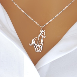 Horse Necklace, sterling silver, for women, for girls, charm, horse jewelry, birthday gift, silhouette, charm necklace, gifts, lover gift