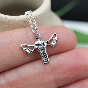Uterus Necklace, Sterling Silver, Uterus Charm, Feminist Necklace, Women&#39;s Rights, Feminism, Reproductive Rights, Roe v Wade, Equal Equality