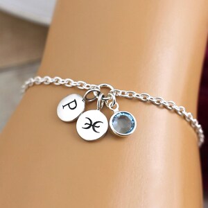 Pisces Bracelet, Gifts, Jewelry, Pisces Star Sign, Pisces Zodiac Bracelet, Gifts, Pisces Birthday Gifts, Pisces Birthstone Bracelet, Jewelry