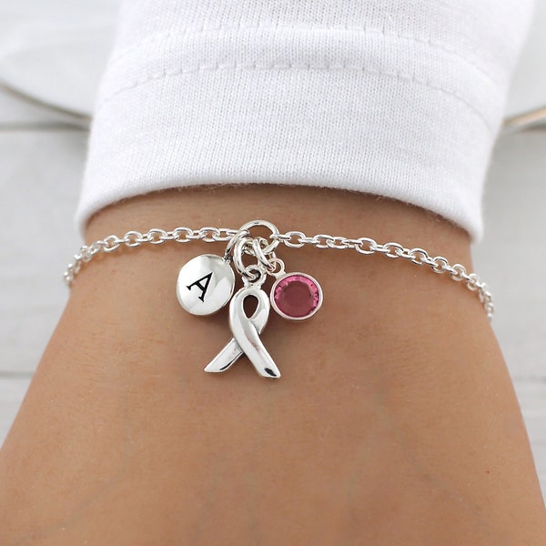 Personalized Breast Cancer Bracelets, Breast Cancer Gifts, Breast Cancer Jewelry, Breast Cancer Survivor, Breast Cancer Awareness Bracelet