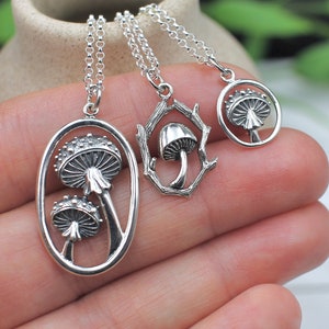 Mushroom Necklace, Sterling Silver Mushroom Necklace, Nature Lover Gift, Mushroom Pendant , Vegan Gift, Mushroom Jewelry, Mushroom Hunter