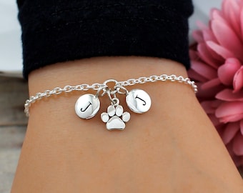 Paw Print Bracelet Custom, Paw Print Jewelry, Dog Paw Bracelet, Cat Paw Bracelet, Pet Memorial Bracelet, Pet Remembrance Bracelet