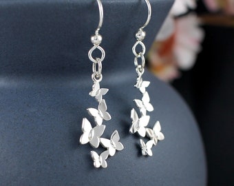 BUTTERFLY EARRINGS sterling silver dangle jewelry gifts for her women girlfriend mom mothers day bridesmaid earrings wedding jewelry