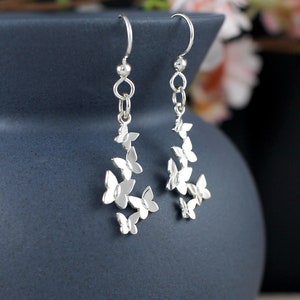 BUTTERFLY EARRINGS sterling silver dangle jewelry gifts for her women girlfriend mom mothers day bridesmaid earrings wedding jewelry