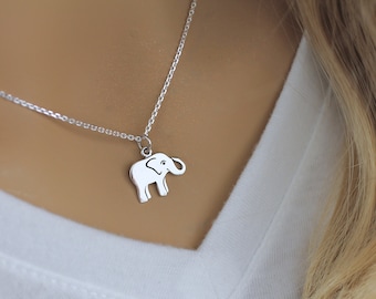 Sterling Silver Elephant Necklace, Baby Elephant, Gifts, for women, for mom, Jewelry, Baby, charm, for necklace, lover, pendant